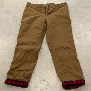 Eddie Bauer flannel lined boyfriend pants size 14